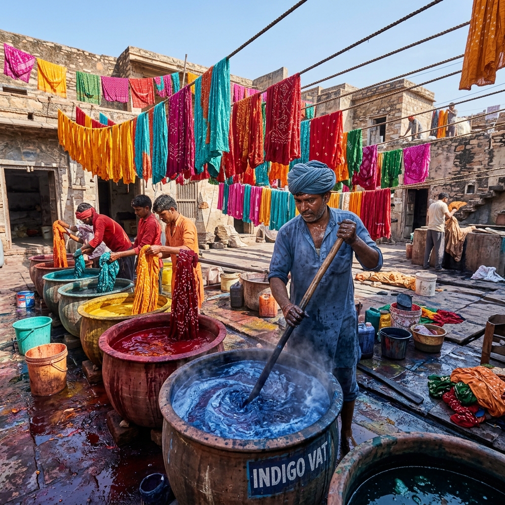Fabric dyeing process in India